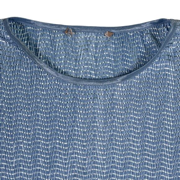 Icy Blue Crinkle Textured Blouse Top - No Tags - Measurements Included - Picture 3 of 8